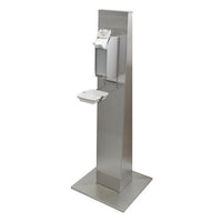 The Ophardt stainless steel column from Diversey Deutschland GmbH & Co. OHG is a stainless steel column for Soft Care Man dispensers, featuring a sturdy, rectangular base and a wide foundation for stable, freestanding dispensing of hand sanitizers. Packaging: 1 piece.