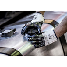NITRAS Nitrilhandschuhe, weiß / blau, EN 388 Baumwoll-Jersey, Größe 10 | Packung (12 Paare)