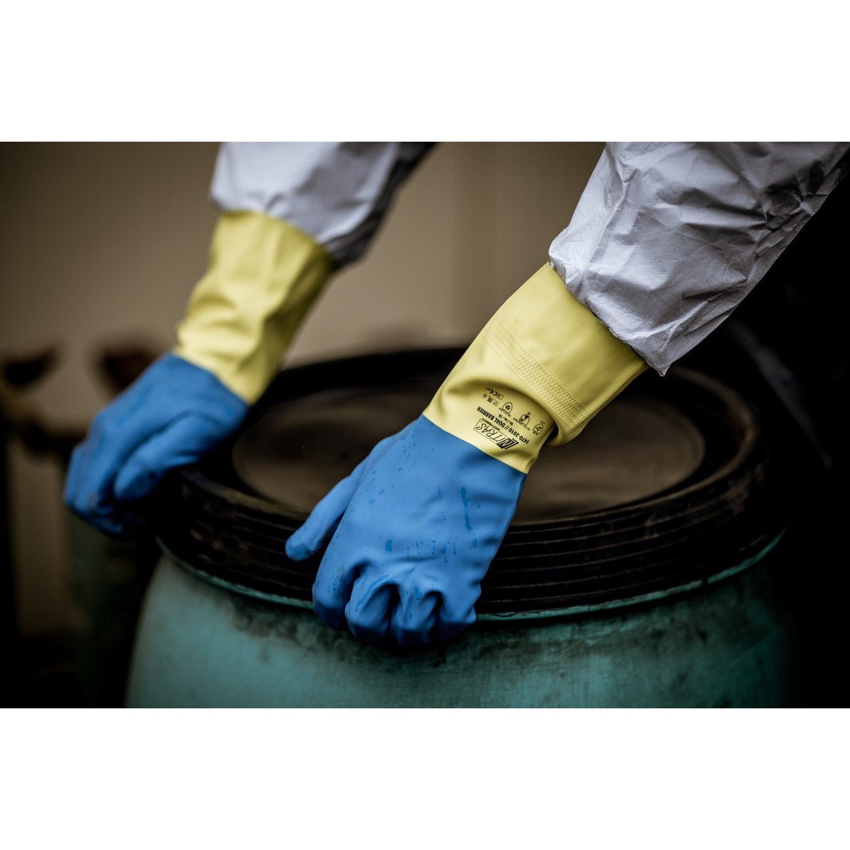 NITRAS DUAL BARRIER, Chemikalienschutzhandschuhe, gelb / blau