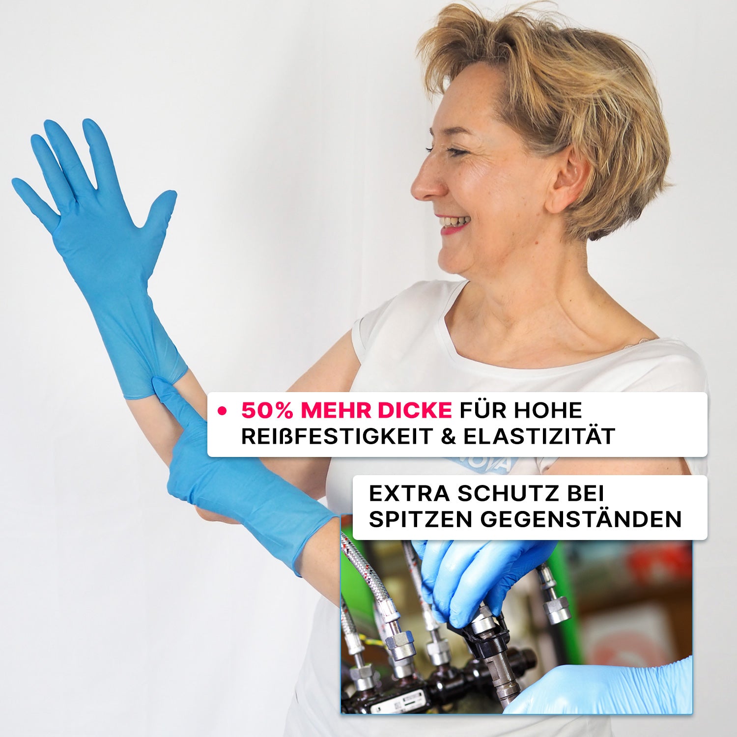 ARNOMED NITRIL BLUE XTRA LONG Extra lange (30cm) Einmalhandschuhe aus Nitril in Blau