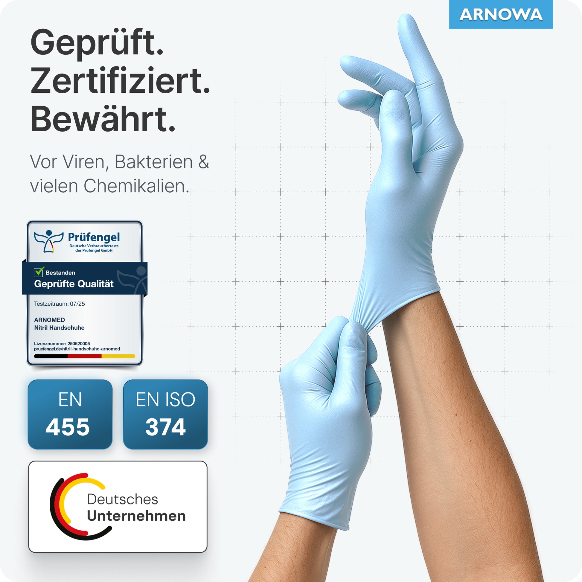 was bedeutet nitril handschuhe ARNOMED NITRIL ICE BLUE Einmalhandschuhe aus Nitril Hellblau