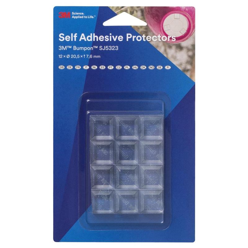 3M™ Bumpon™ SJ5323BL elastic buffer mini pack, transparent, 12 pieces, 20.5 x 7.6 mm, adhesive acrylic A-20 | Pack (12 pieces)