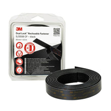 3M™ Dual Lock™ Flexibler Druckverschluss SJ355B, Schwarz, 25 mm x 2.5 m, 5.7 mm, 40 Köpfe/cm², Einzeln verpackt | Packung (1 Rolle)