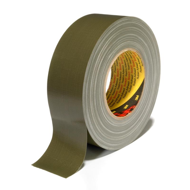3M™ Fabric Adhesive Tape 389, Olive, 50 mm x 50 m, 0.26 mm | Pack (1 roll)