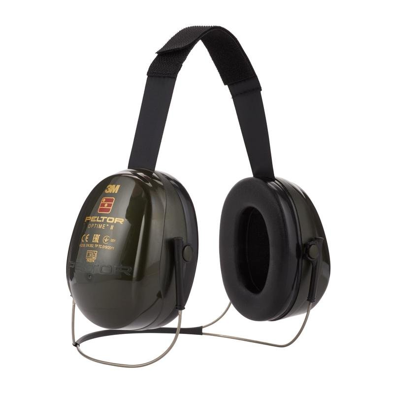 3M™ PELTOR™ Optime™ II Kapselgehörschützer, grün, Nackenbügel, H520B-408-GQ | Packung (1 Stück)