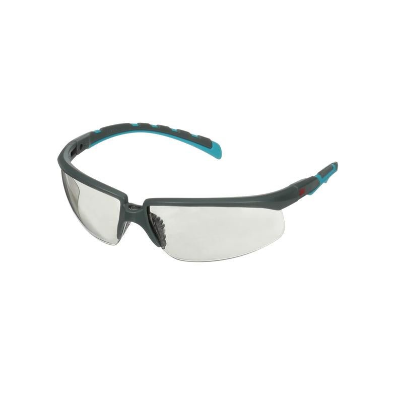 3M™ Solus™ Serie 2000, S2007SGAF-BGR, grau/türkise Bügel, Scotchgard™ Anti-Fog-Beschichtung, für innen/außen, graue Anti-Fog-Antikratz-Scheibe, 20 pro Packung | Packung (1 Stück)