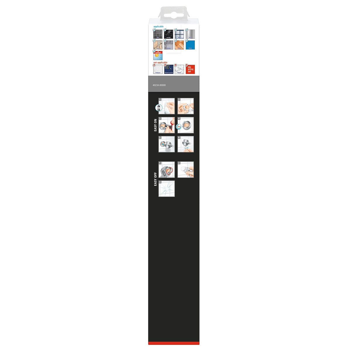 tesa EKKRO Handtuchhalter, zweiarmig, verchromt, inkl. Klebelösung