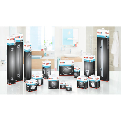 tesa SMOOZ Klebehaken, verchromt, rundes Design – Sortiment