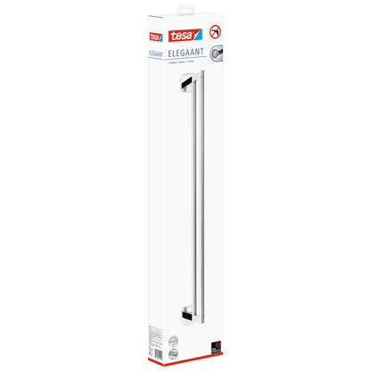 tesa ELEGAANT Doppelte Handtuchstange, Metall, verchromt, Klebelösung