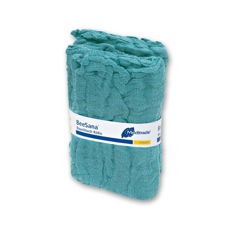 BeeSana® Bauchtuch, RöKo, unsteril, 6-fach, 8 x 90 cm, grün, mit Schlaufe | Packung (20 Stück)