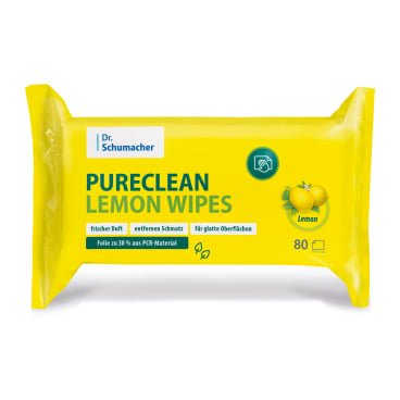 Pureclean Lemon Wipes | Packung (80 Tücher)