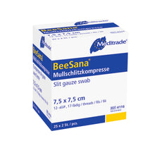 BeeSana® gauze slot compress, sterile, 12-fold (50 pieces)