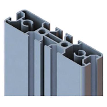 Close-up of the gray aluminum TASKI Trolley console - wide (replacement console for the TASKI Trolley Micro/Mini/Midi - wide, 1 piece) from Diversey Deutschland GmbH & Co. OHG, with multiple internal channels and grooves.