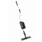 The TASKI ProSpeed device from Diversey Deutschland GmbH & Co. OHG, a black and silver mop for quick and easy application of coatings, with ergonomic design and flat, rectangular head, stands upright against a white background.