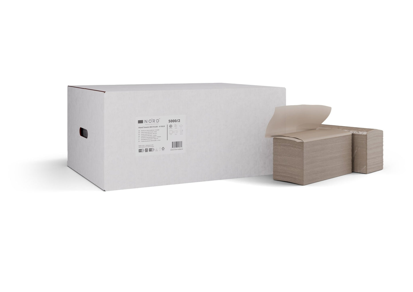 Papierhandtücher, V Fold, 23,5x21cm, braun, 20x250 Blätter | Karton (20 Packungen)