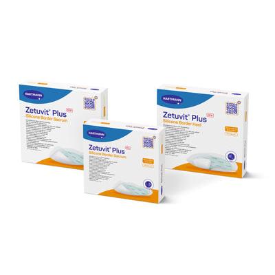 Zetuvit Plus Silicone Border Dressing, 17.5 x 17.5 cm | Pack (10 pieces)
