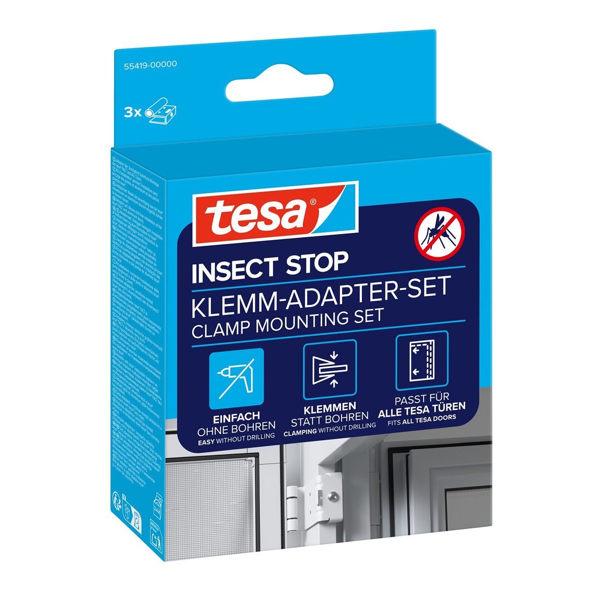 tesa INSECT STOP Klemm-Adapter-Set, weiß