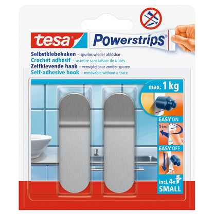 tesa Powerstrips Haken S Metall, weiß