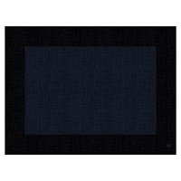 An abstract image depicting a large dark blue rectangle with a textured grid pattern reminiscent of the sophisticated Duni Dunicel® 30 x 40 cm “Linnea Black” placemat by Duni GmbH, set against a black background that mirrors the grid pattern.