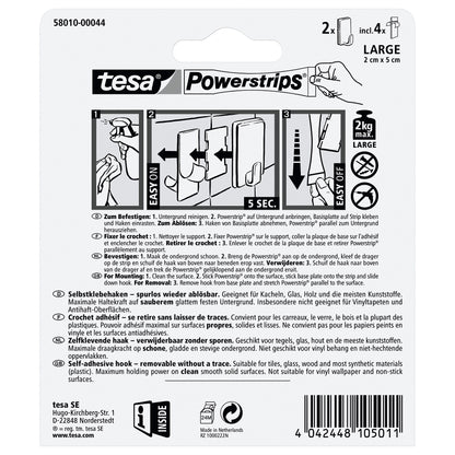 tesa Powerstrips Haken Large Classic weiß
