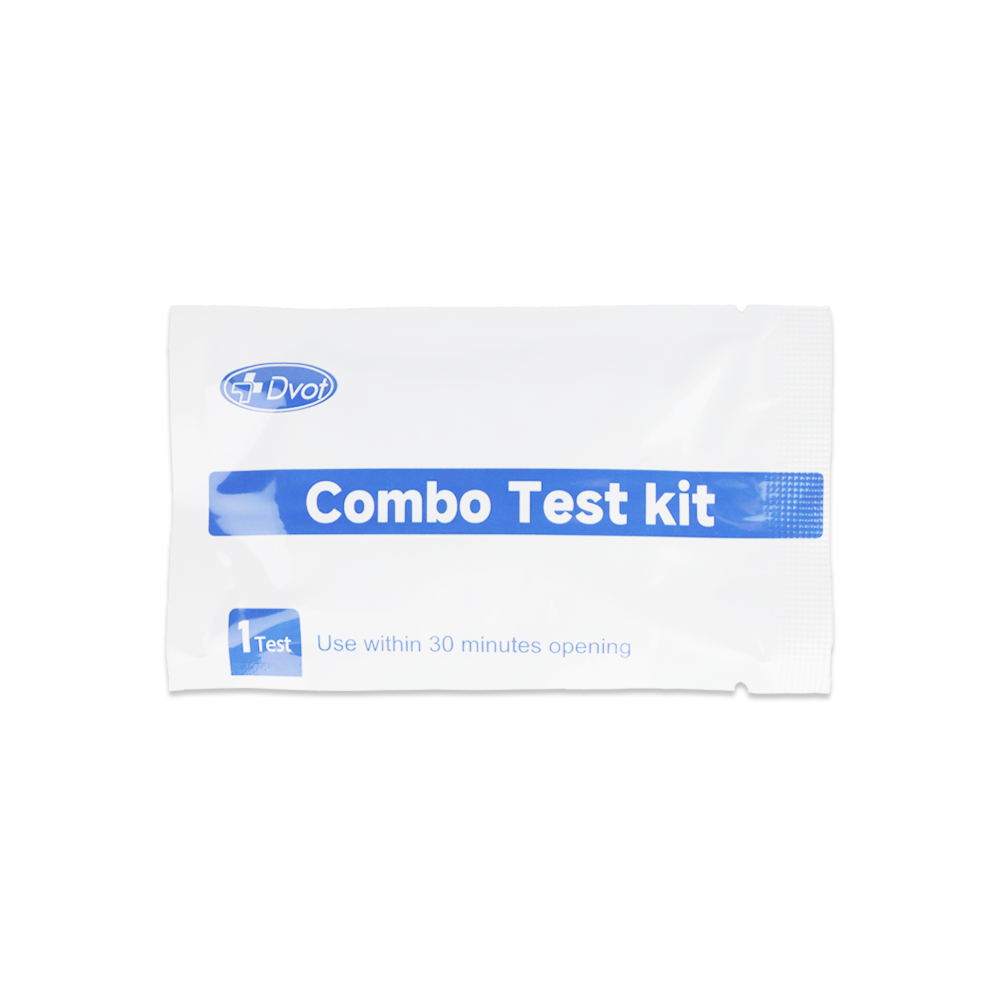 Eine versiegelte weiße Packung mit der Aufschrift "Combo 9in1 - DVOT Professional" von Altruan erkennt SARS-CoV-2, Influenza A+B, RSV, Adenovirus, hMPV, PIV 1/3 & 2, Mycoplasma; innerhalb von 30 Minuten nach dem Öffnen verwenden.