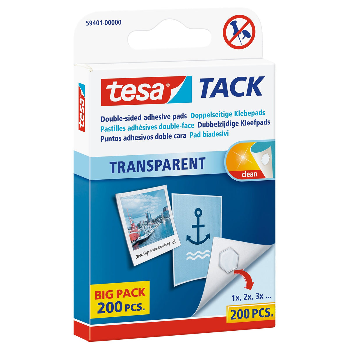 tesa Tack transparent Klebepads, transpartente Big Stück transparente