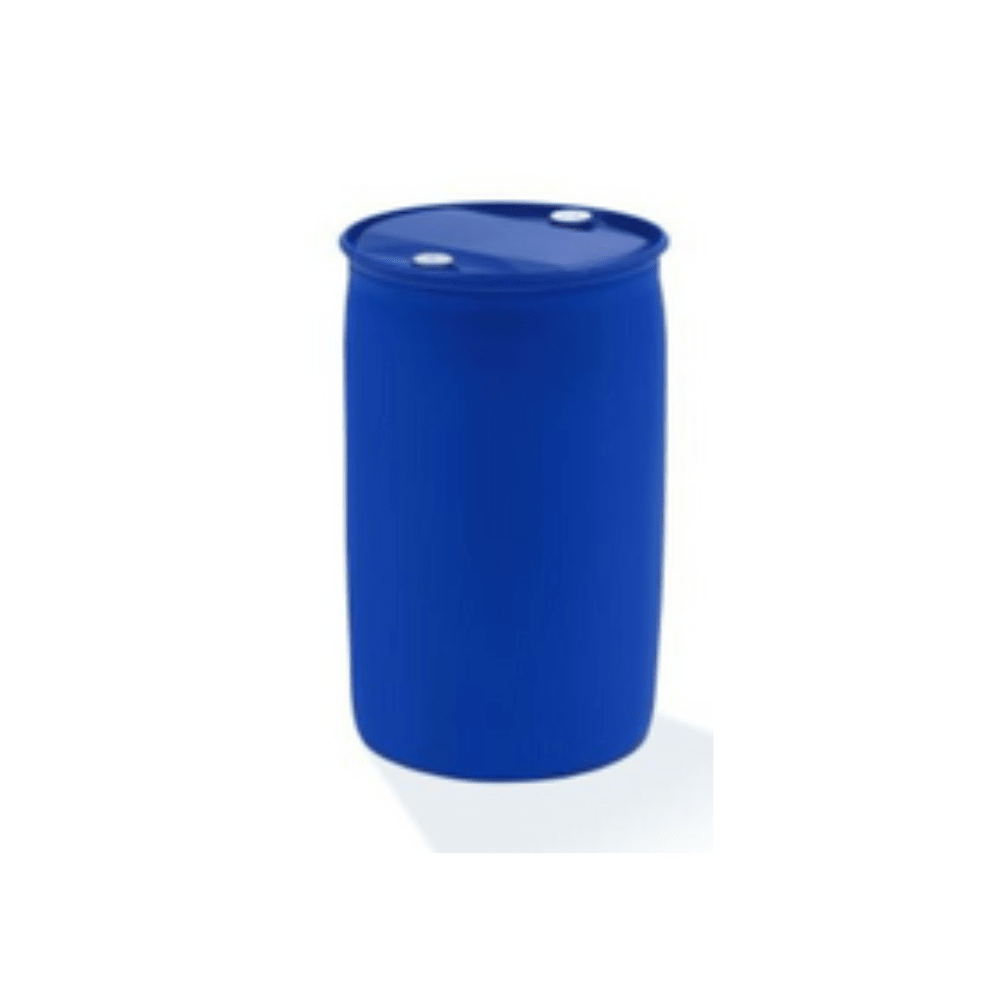 A blue plastic drum of Dr. Schnell PRIMA 40 from DR.SCHNELL GmbH & Co. KGaA, with a closed lid and two round lid openings, stands upright on a white background - ideal for industrial use.