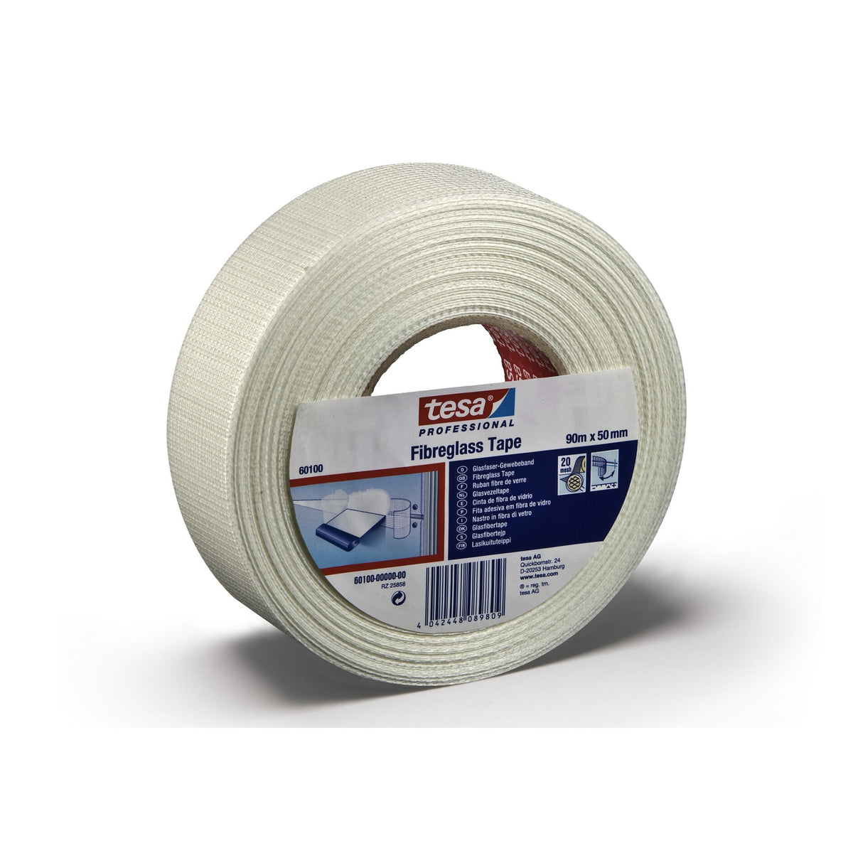 tesa Professional 60100 Glasfaser-Gewebeband, transparent 90 m x 50 mm