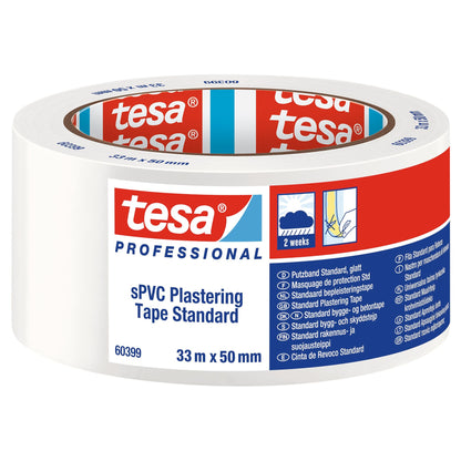 tesa Professional 60399 Putzband sPVC Standard glatt weiß, 33 m x 50 mm