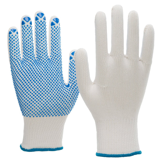 NITRAS Strickhandschuhe, Nylon / Baumwolle, weiß / blau