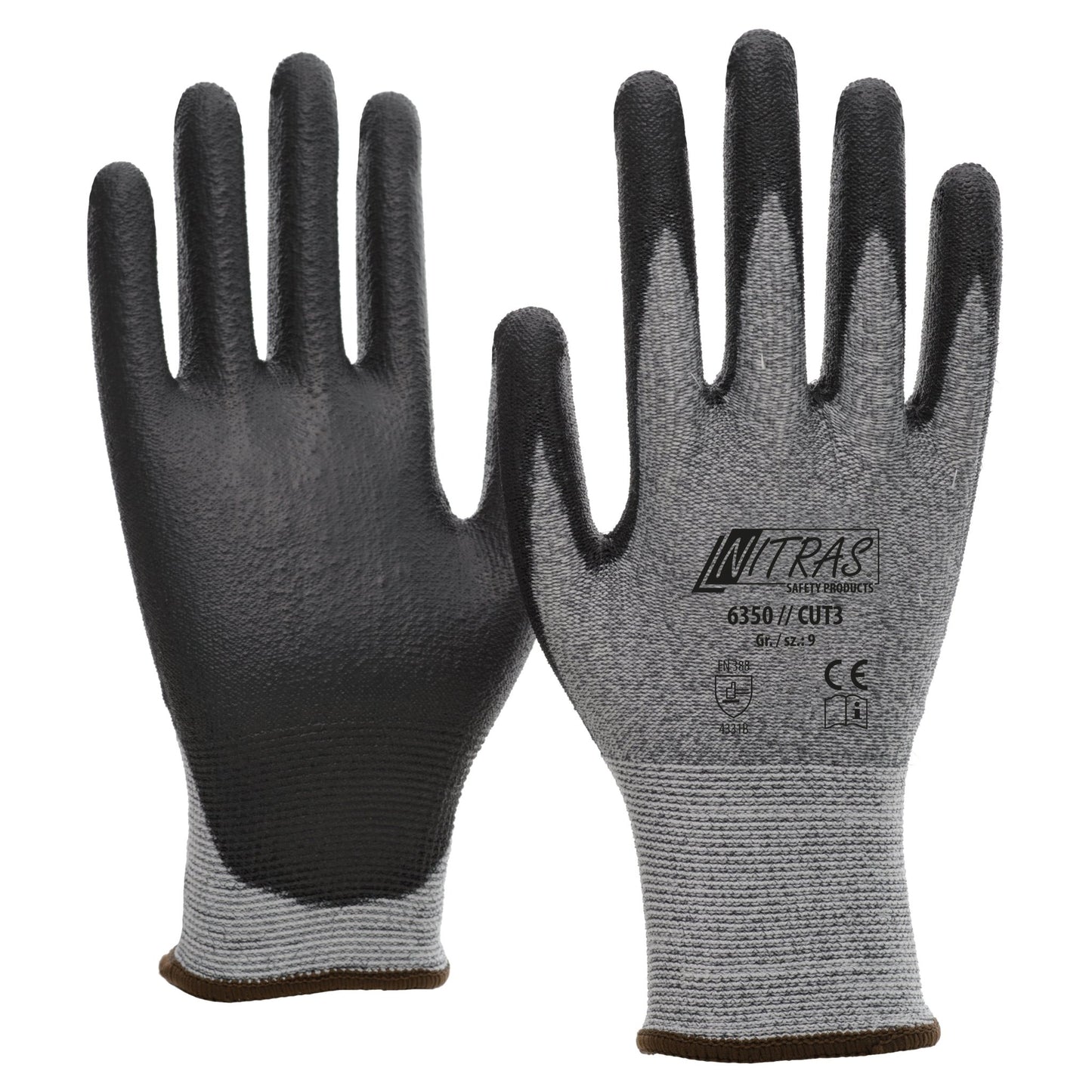 NITRAS CUT B, Schnittschutzhandschuhe, grau / schwarz