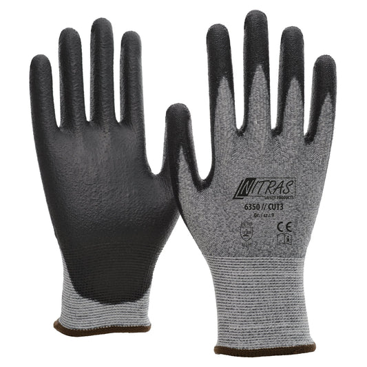 NITRAS CUT B, Schnittschutzhandschuhe, grau / schwarz
