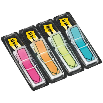 Organize documents with Post-it® Index Arrows (11.9 x 43.2 mm) from 3M Deutschland GmbH. Each of the four colors comes in its own dispenser with 100 sticky notes each for quick access and clear marking.
