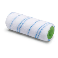 The Nölle Profi Brush 18 cm nylon paint roller (Ø 48 mm, 6 mm pile height) from Nölle Profi Brush Bürsten- & Pinseltechnik e.K. is shown here with a white background, blue stripes, and a green core; it is designed to deliver the best paint results.