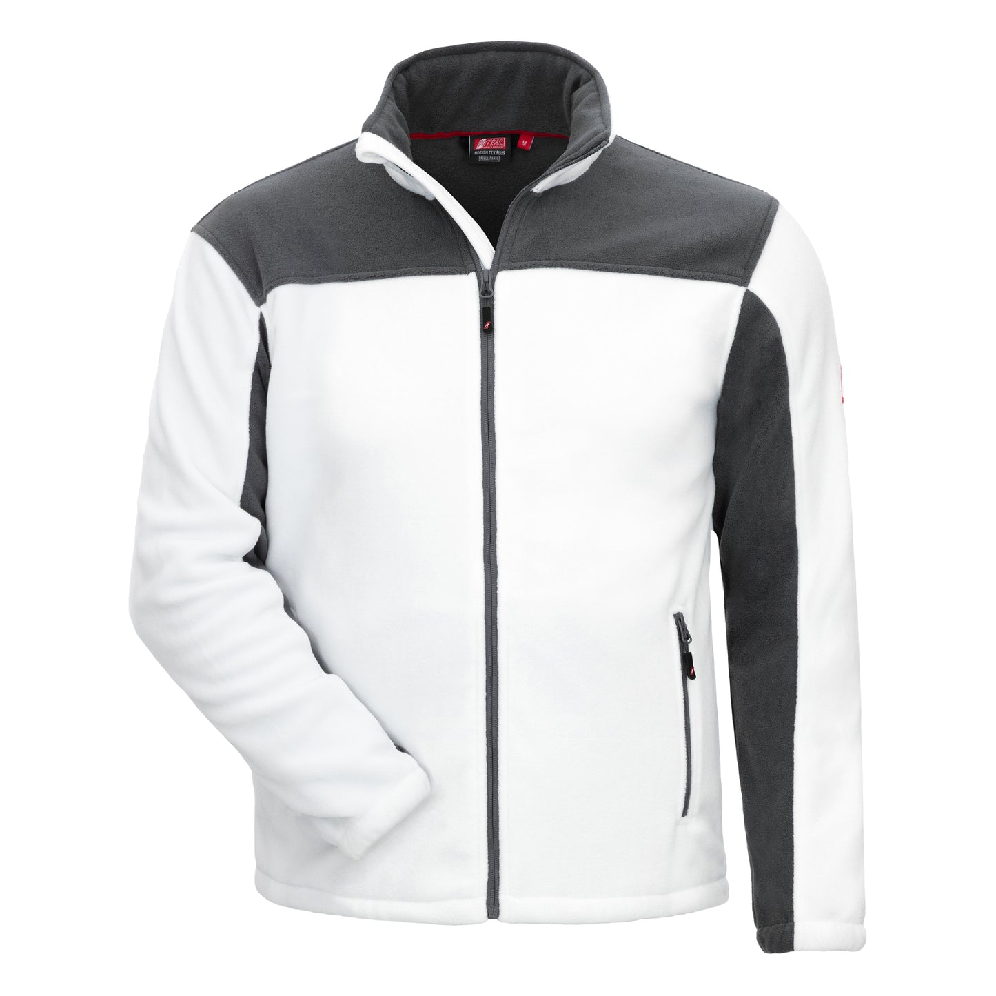 NITRAS MOTION TEX PLUS, Fleece-Jacke, weiß / grau