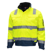 NITRAS MOTION TEX VIZ PLUS, Warn-Pilotenjacke, neongelb / marineblau