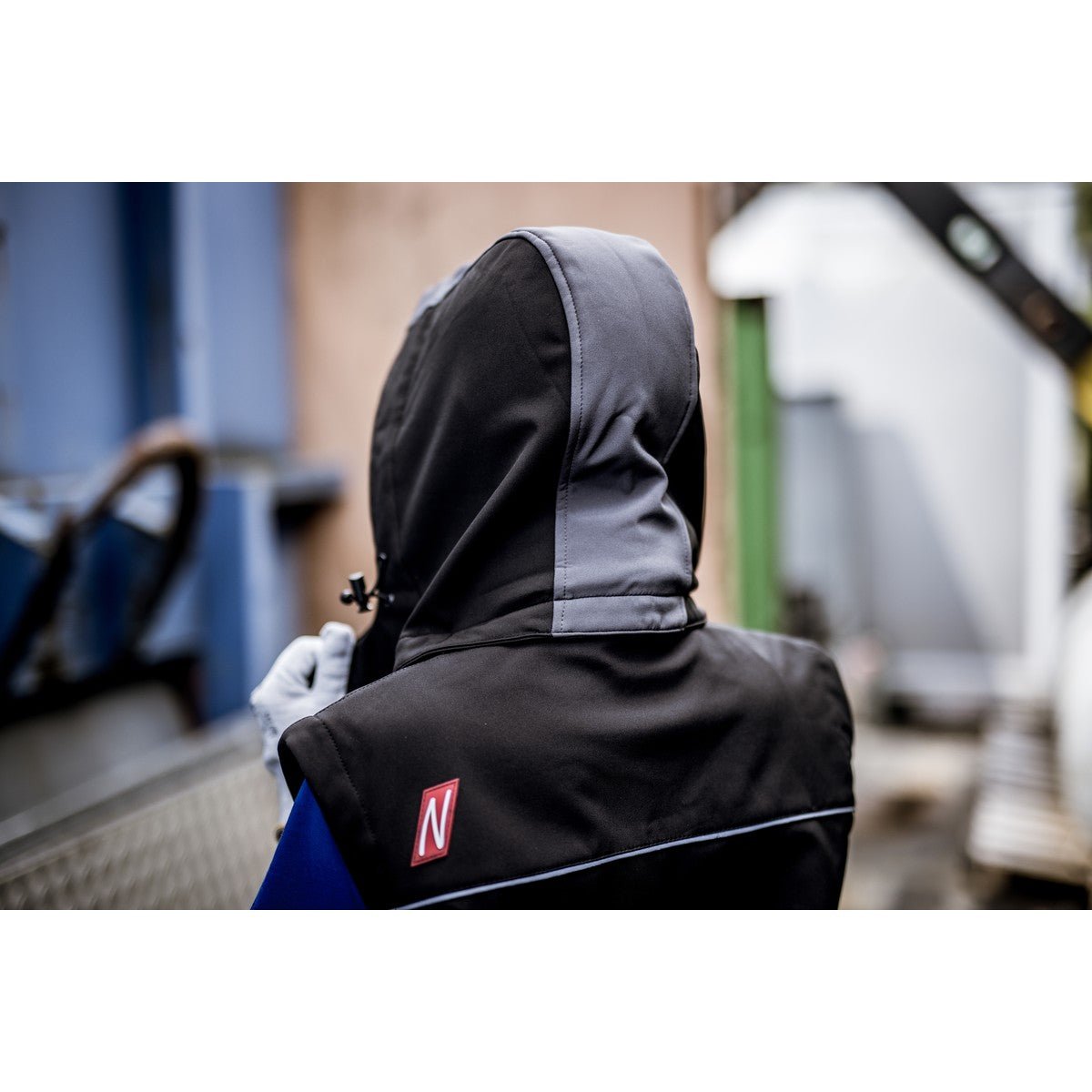NITRAS abnehmbare Kapuze, grau / schwarz, OEKO-TEX  Polyester: 94%; Elasthan: 6% | Packung (1 Stück)