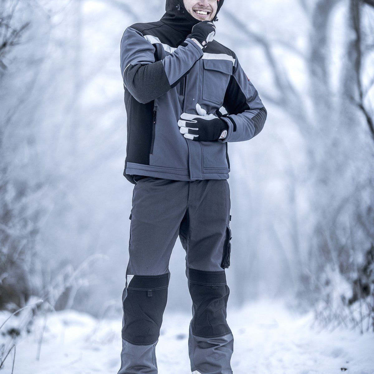 NITRAS DEXTER WINTER, Mechanikerhandschuhe, grau / schwarz
