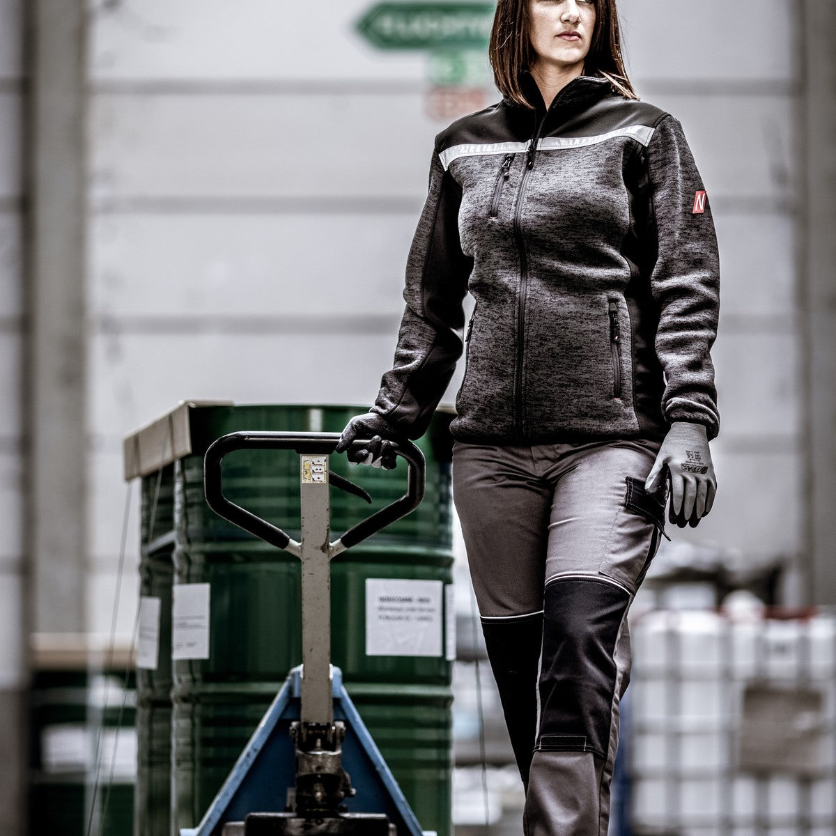 NITRAS MOTION TEX PLUS, Strick-Softshelljacke, schwarz