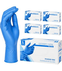 Discontinued Item: Biocaremedic Nitrile Gloves, Disposable Gloves, Blue - 100 Count - Size M | Package (100 gloves)