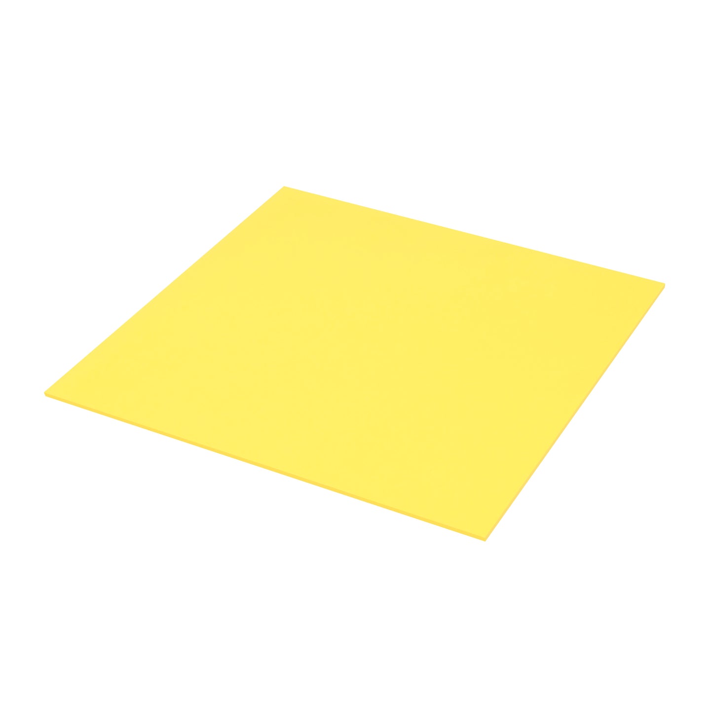 Ein einzelner flacher gelber Post-it® Super Sticky Big Note BN11-EU (279 mm x 279 mm, 30 Blatt, 3M Deutschland GmbH) ist schräg auf einem weißen Hintergrund abgebildet.