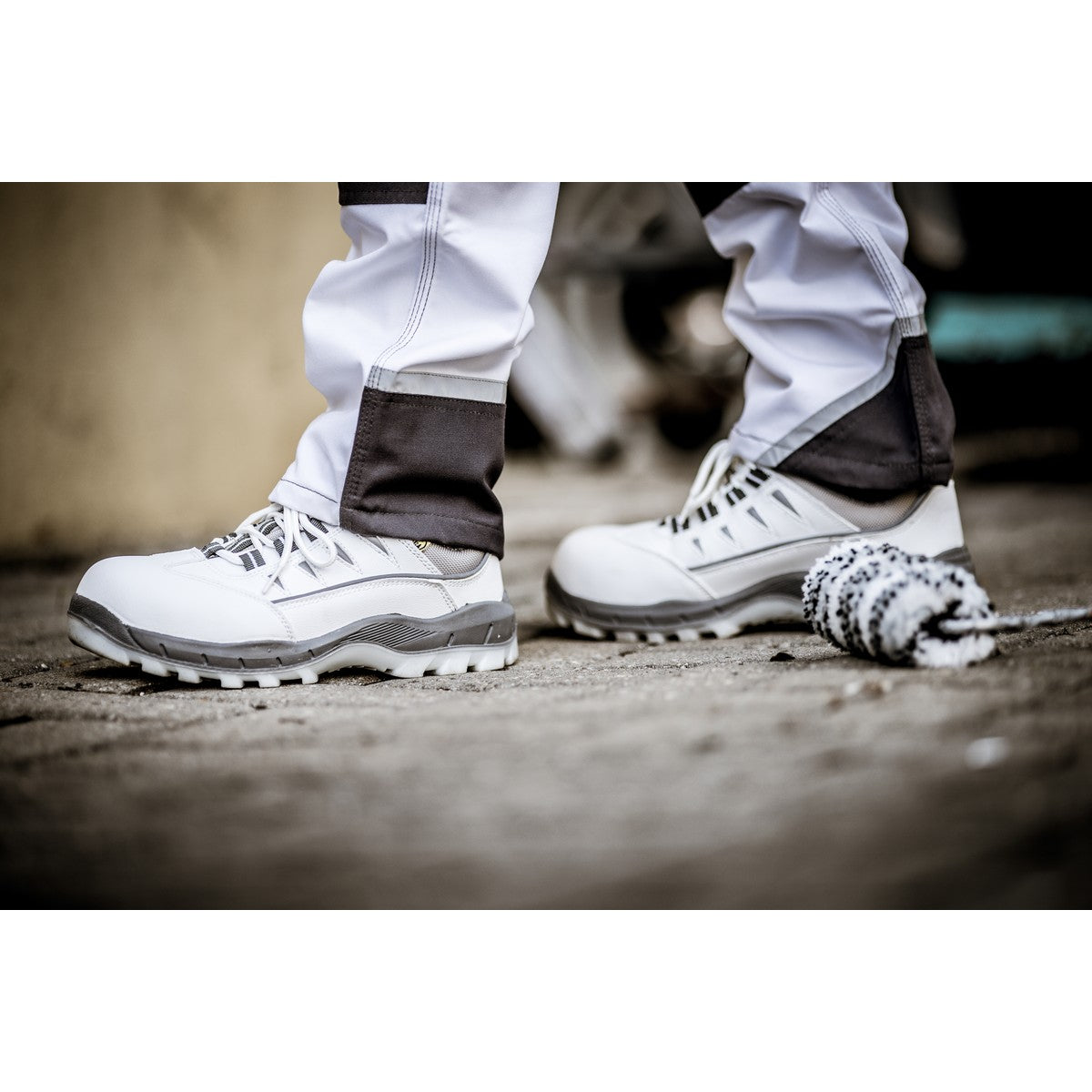 NITRAS SPORT STEP WH, safety low shoes, white