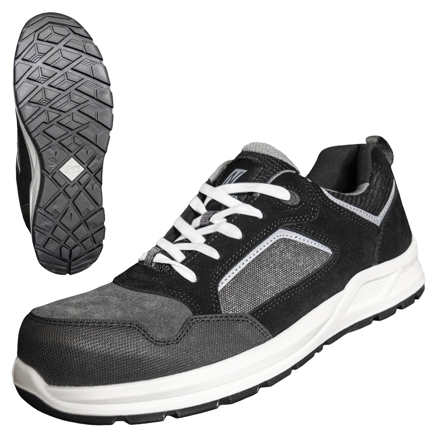 NITRAS CLASSIC STEP, S1P Sicherheitshalbschuhe, grau / schwarz