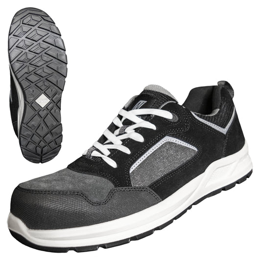 NITRAS CLASSIC STEP, S1P Sicherheitshalbschuhe, grau / schwarz