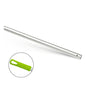Der Nölle Profi Brush Aluminium Mopstiel 140 cm, Ø 24 mm mit Querloch (1 Stück) von Nölle Profi Brush Bürsten- & Pinseltechnik e.K. verfügt über einen Metallstab mit Querloch und einen grünen Kunststoffstiel mit Aufhängeöffnung.