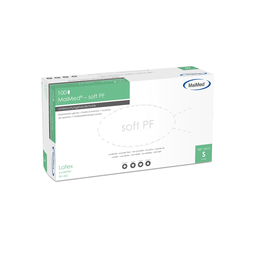 MaiMed-soft PF latex examination gloves non-sterile powder-free 100 pieces/box