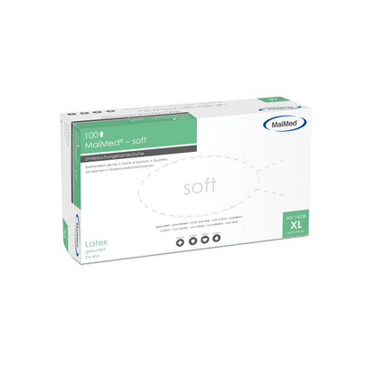 MaiMed-soft Latex-Untersuchungshandschuhe unsteril, gepudert zu 100 St./Box