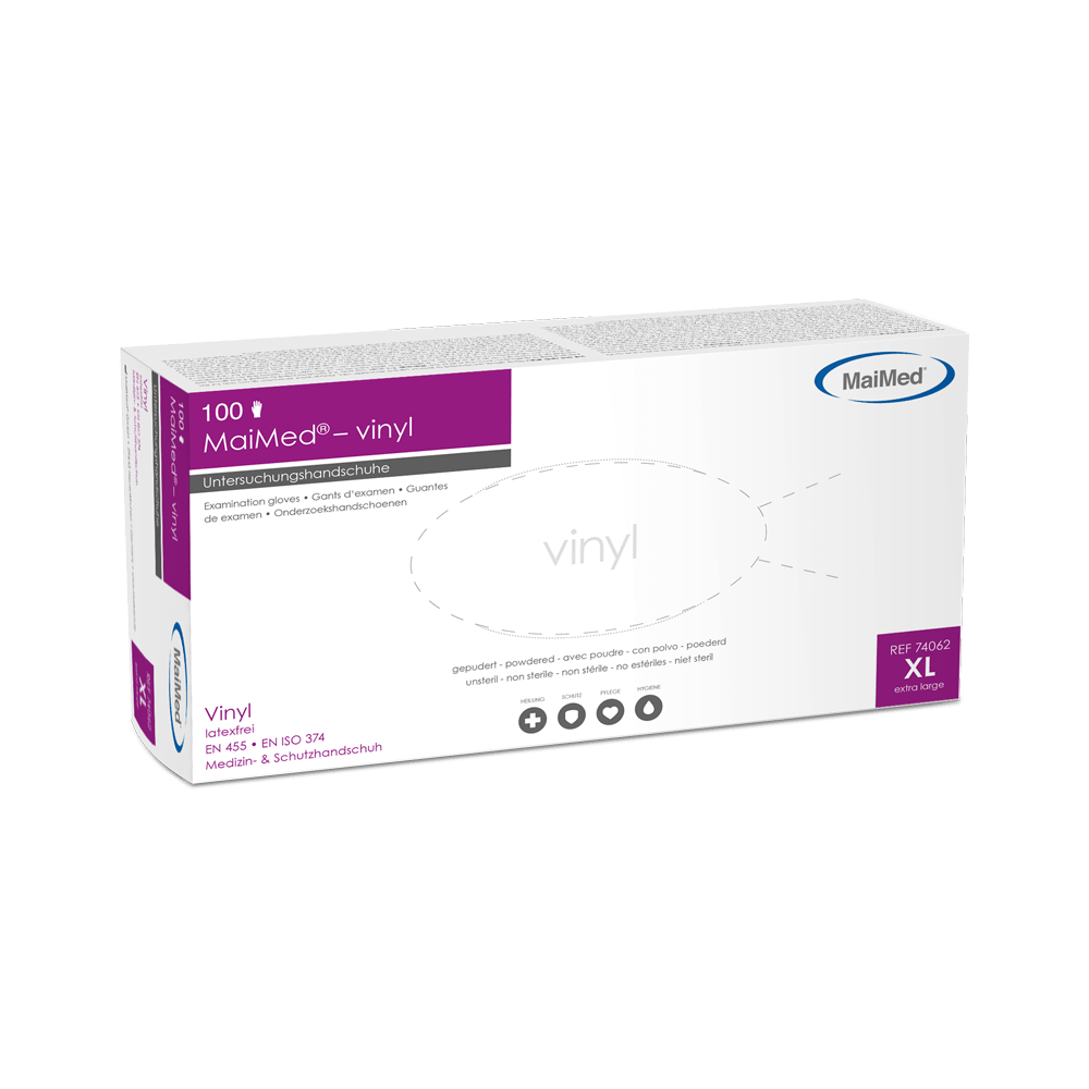 MaiMed-vinyl examination gloves, non-sterile, powdered, 100 pieces/box