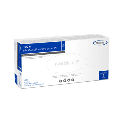 MaiMed-nitrile blue PF Blue, non-sterile, powder. Latex-free gloves 100 pieces/box