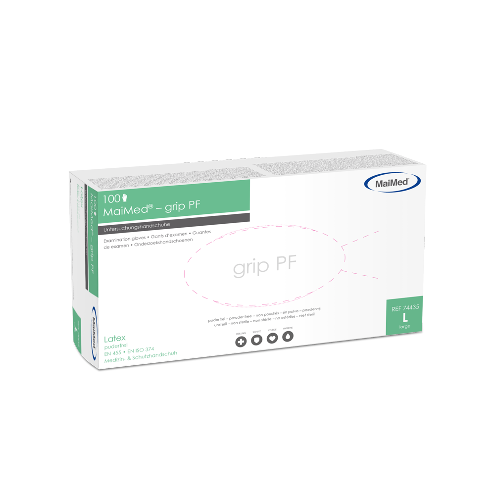 MaiMed-grip PF, unsteril, puderfrei Latex-Untersuchungshandschuhe